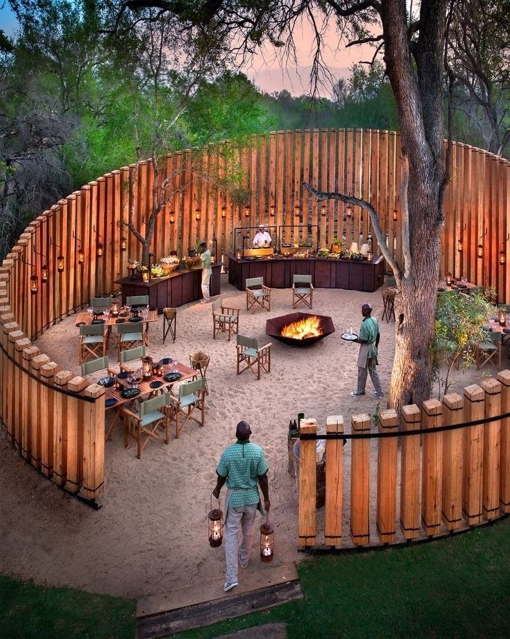 Outdoor dining setup